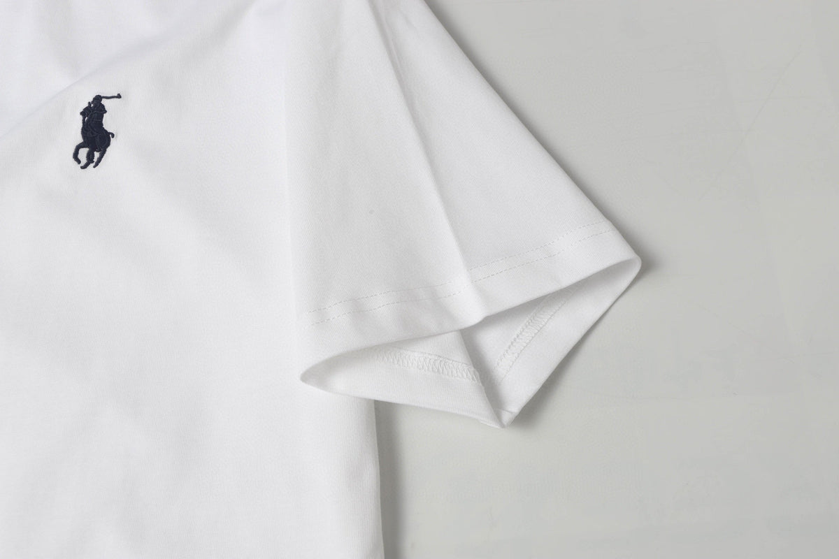 Ralph Lauren Men's White Crew‑Neck Short‑Sleeve Embroidered Pony T‑Shirt