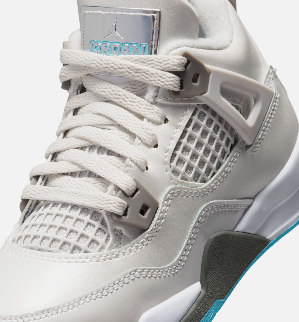 Air Jordan 4 Retro Blue Chill Preschool Shoes - Photon Dust Blue Chill White Blue Tint