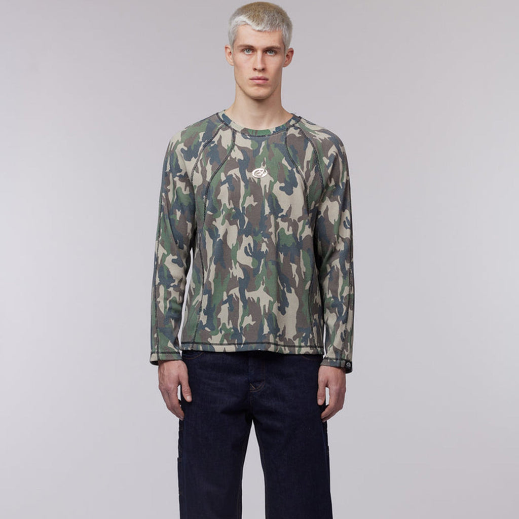 Chet Rock Trek Waffle Top: Green Camouflage