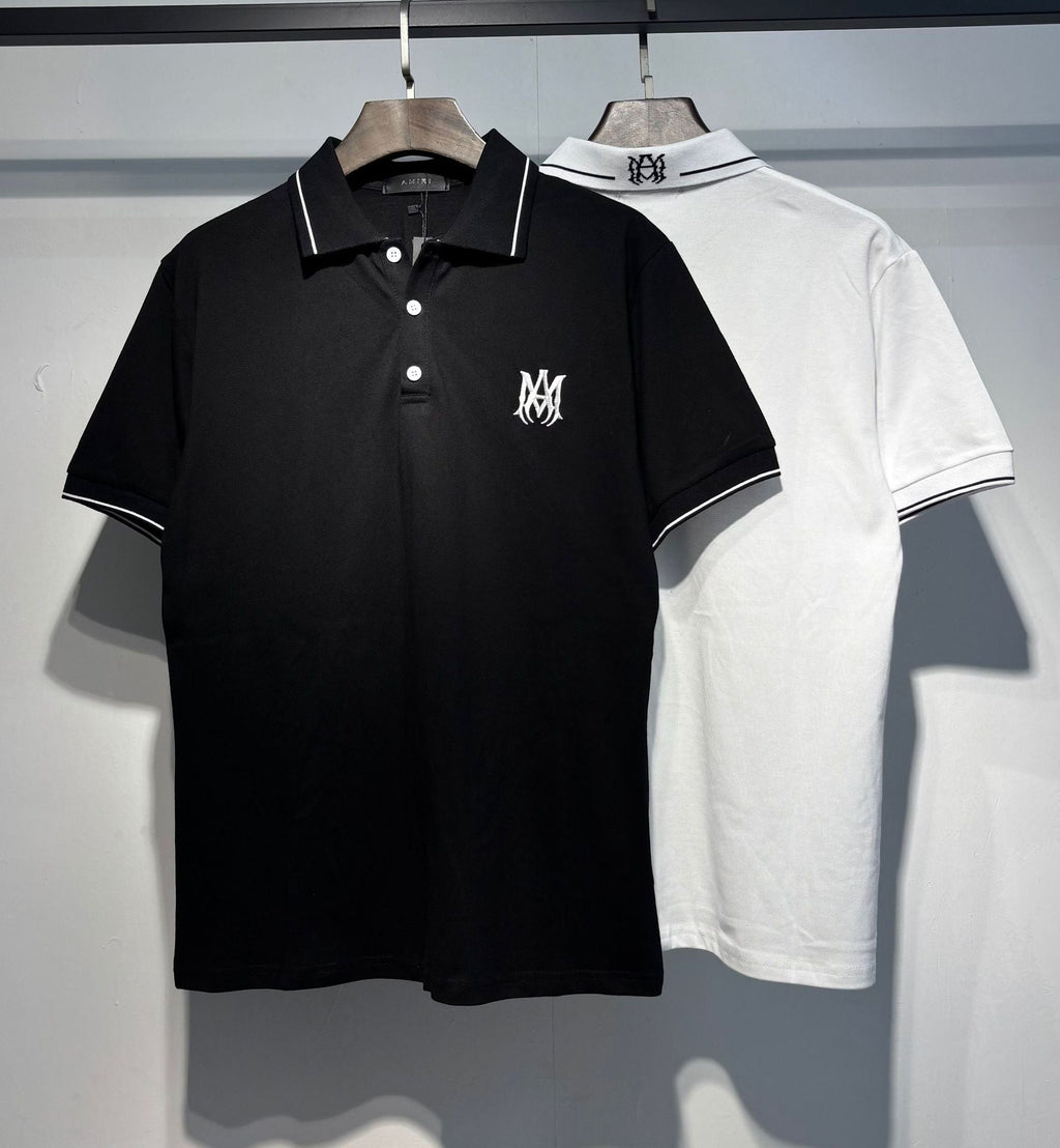 Amiri Embroidered Letter Loose Short Sleeve Polo Shirt Unisex