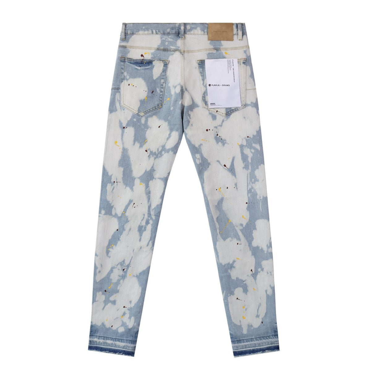 Purple Brand Light Blue Bleached Paint Splatter Skinny Jeans