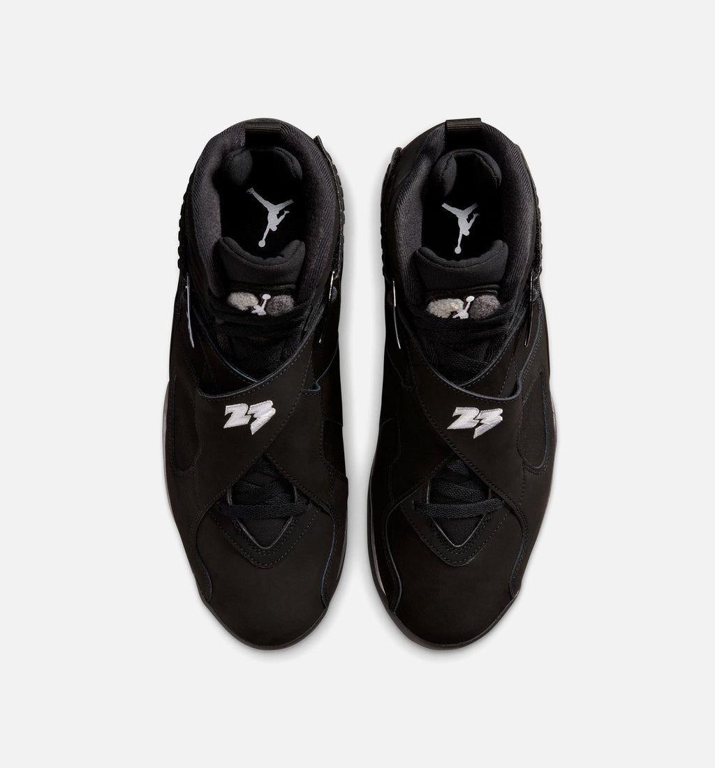 Air Jordan 8 Retro Chrome Black Men's Lifestyle Shoes - Black/White/Light Graphite