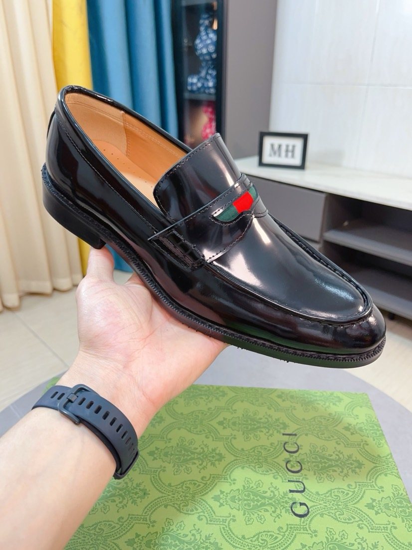 Gucci Web Stripe Loafers - Stacked Heel