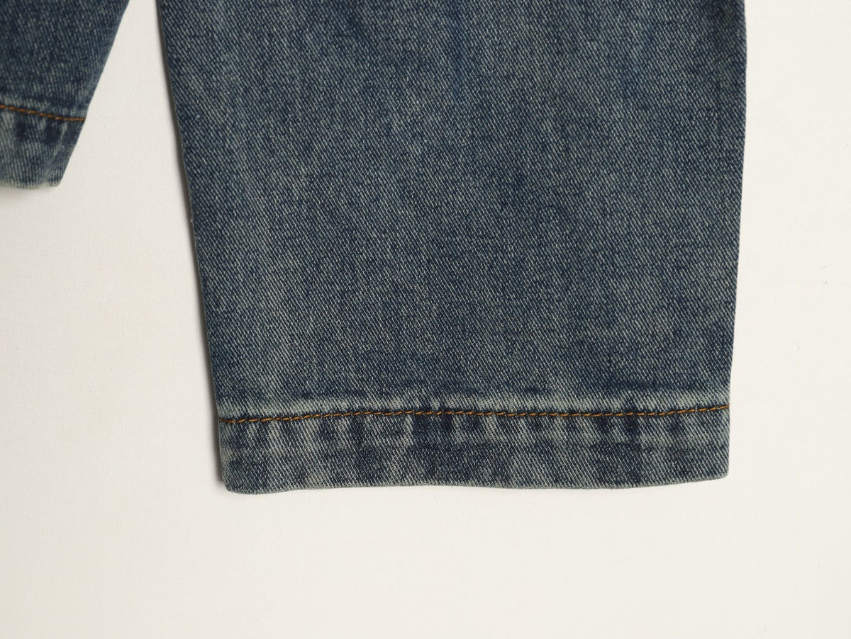 Louis Vuitton Monogram-Style Front-Panel Denim Jacket - Charcoal